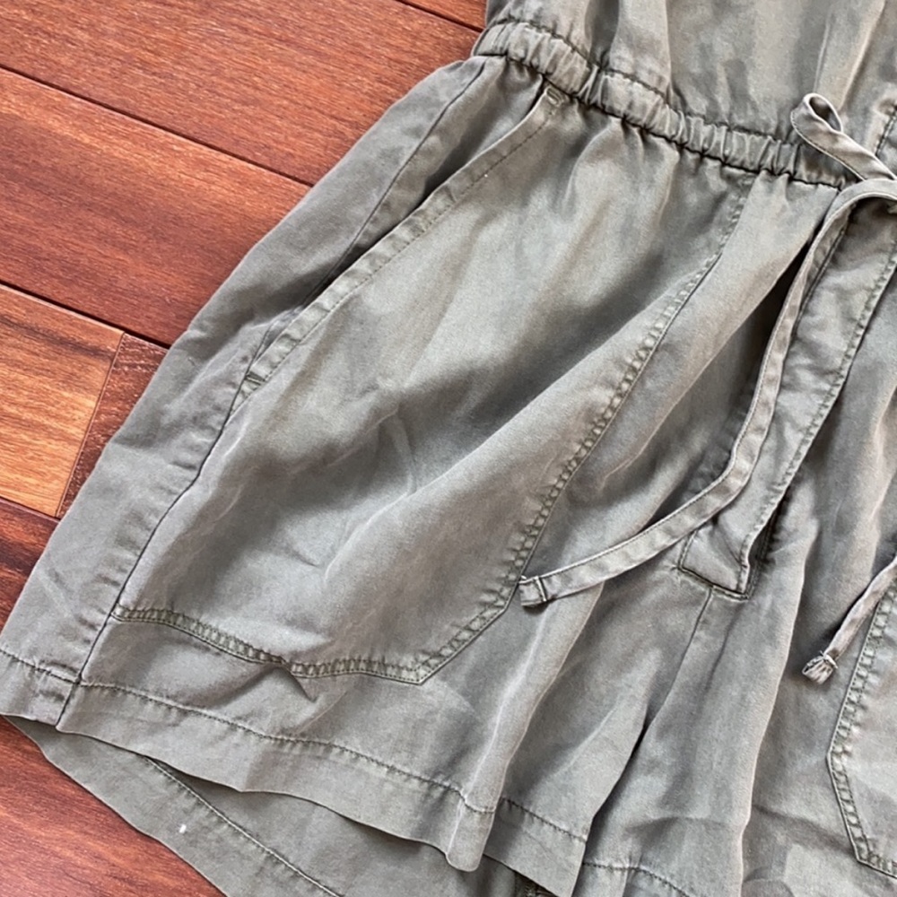 Abercrombie and Fitch olive green romper, size small, soft brushed material, EUC - Picture 7 of 9